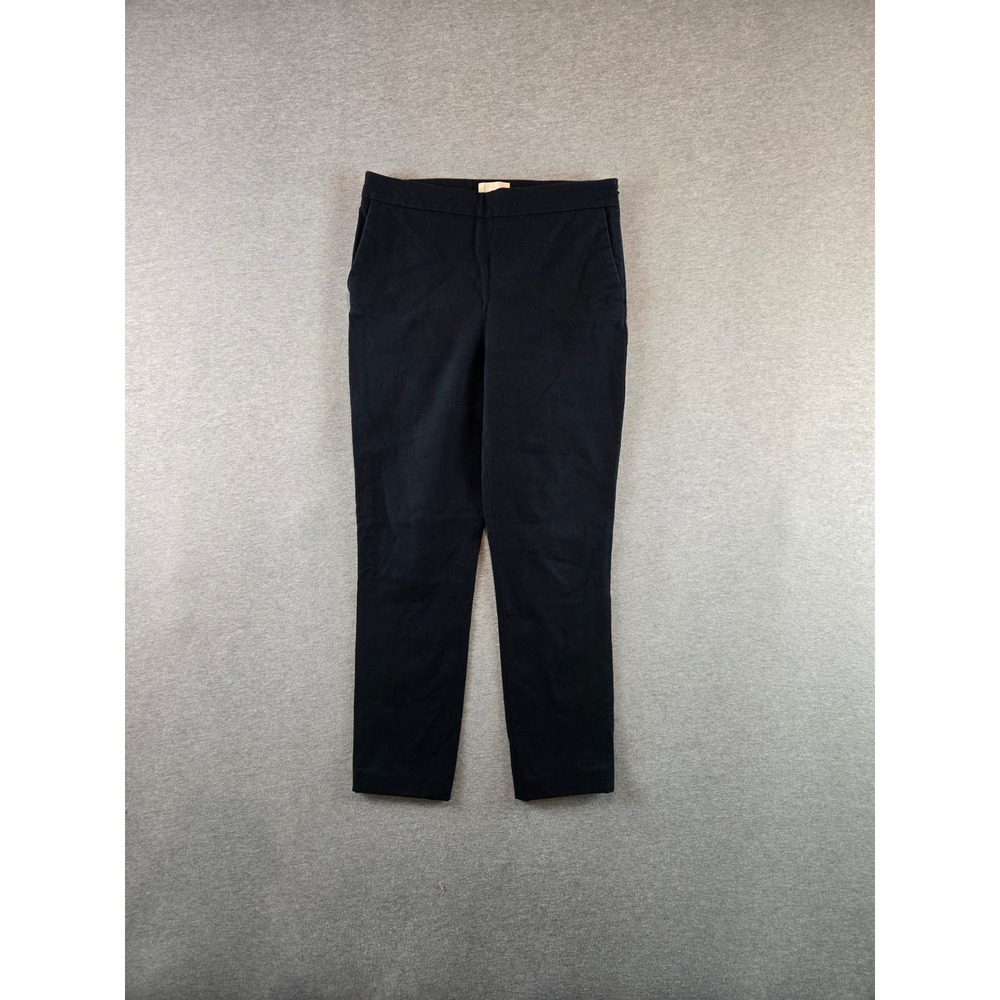 Sézane Parisian Trousers Womens 38 Black Side Zip Cotton Stretch Luxury Pants